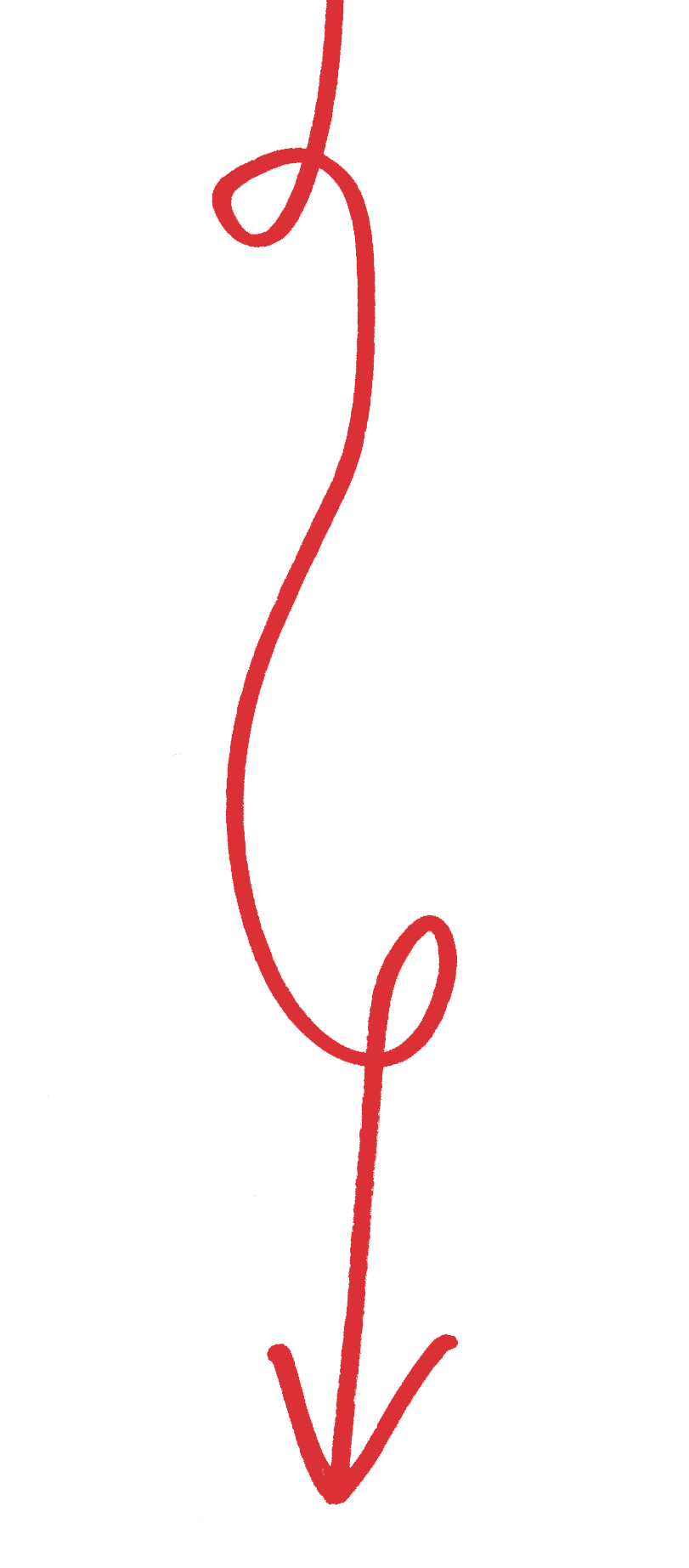 Curved line down